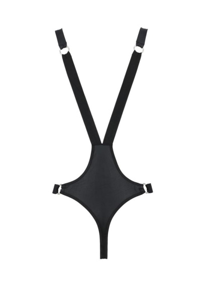Мужское боди с люверсами Passion 028 Harry XXL/XXXL Black, экокожа, на лямках