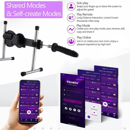 Смарт секс-машина Hismith AK-09 Sex Machine APP с фаллоимитатором, беспроводной пульт ДУ || 