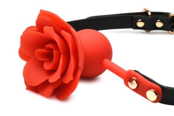 Кляп Master Series Blossom Silicone Rose Gag - Red