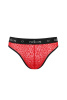 Мужские полупрозрачные трусы Passion 031 Slip Mike S/M Red, под леопард || 