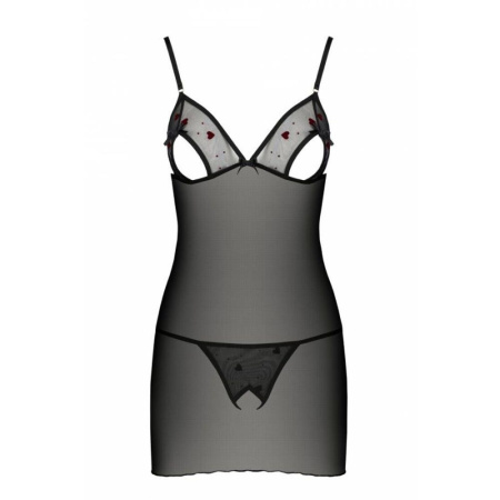Сорочка с вырезами на груди + стринги LOVELIA CHEMISE black L/XL - Passion || 