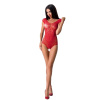 Бодистокинг Passion BS064 One Size, Red, боди, закрытое плечо, открытый доступ || 