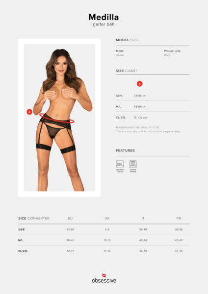 Пояс для чулок Obsessive Medilla garter belt XS/S