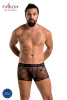 Мужские прозрачные боксеры Passion 032 Short James XXL/XXXL Black, сетка || 