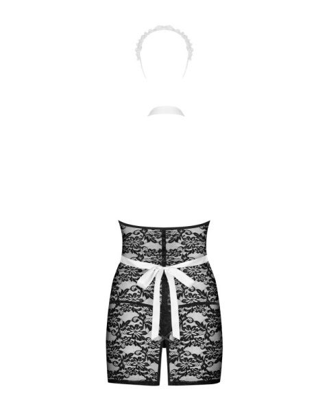 Эротический костюм горничной Obsessive Servgirl costume S/M, халат, стринги, фартук, обруч