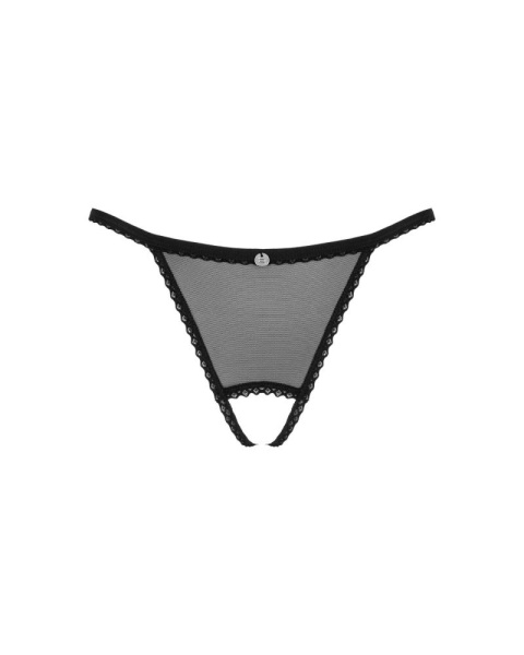Прозрачные стринги с доступом Obsessive Celia Noir crotchless thong XS/S