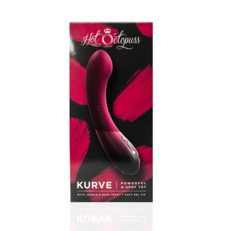 Вибратор для точки G Hot Octopuss KURVE, Treble and Bass Technology, 2 мотора, мягкий кончик || 