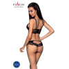 Комплект из эко-кожи с кружевом Loona Set black XXL/XXXL - Passion, бра и трусики || 