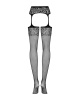 Сетчатые чулки-стокинги с имитацией гартеров Obsessive Garter stockings S500 S/M/L, черные, с доступ || 