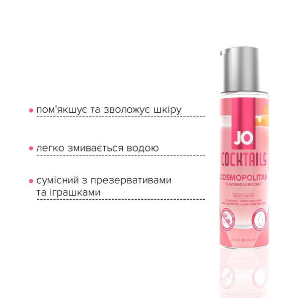 Лубрикант на водной основе System JO Cocktails — Cosmopolitan без сахара, растительный глицерин (60