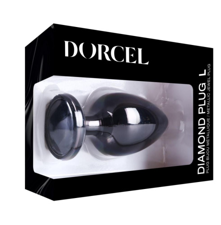 Металлическая анальная пробка с кристаллом Dorcel Diamond Plug Black L || 