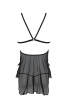 Сорочка Passion DELIENA CHEMISE L/XL black, стринги с заниженной талией || 