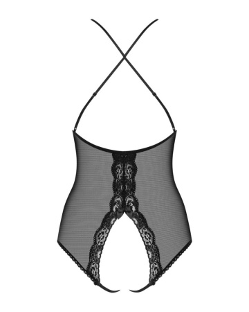 Сетчатое боди с открытыми ягодицами Obsessive 841-TED-1 teddy S/M, черный || 
