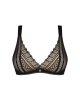 Кружевной бюстгальтер с треугольной чашкой Obsessive Estiqua bra XS/S, черный, широкие лямки || 