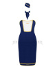 Эротический костюм стюардессы Obsessive Stewardess uniform M/L, blue, платье, пилотка, шарф, манжеты || 