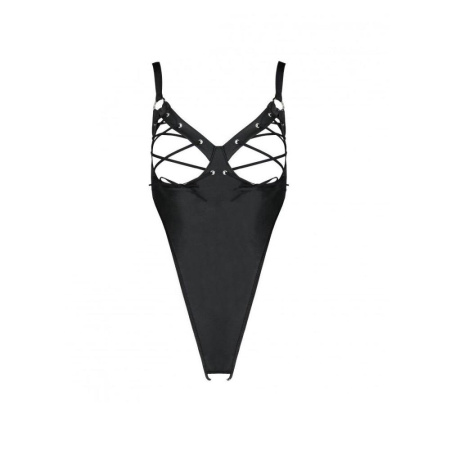 Боди из экокожи CELINE BODY black S/M — Passion: с доступом, открытый || 