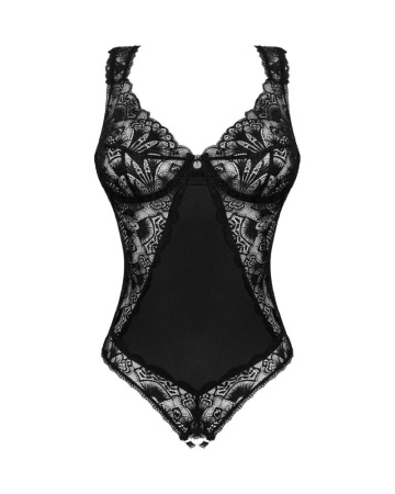 Кружевное боди Obsessive Donna Dream crotchless teddy XS/S Black, открытый доступ || 