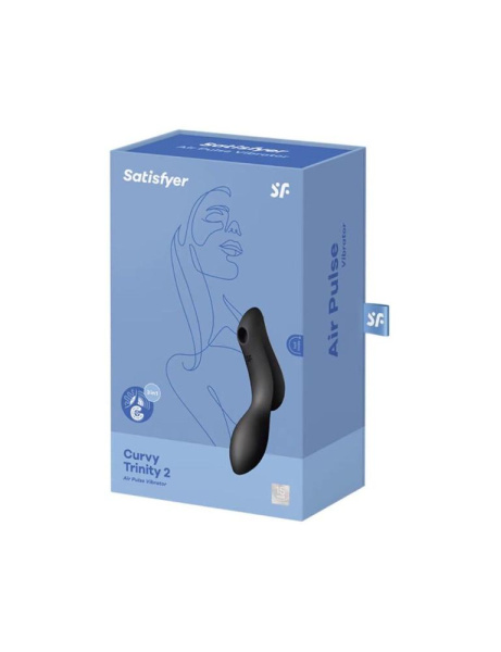Вакуумный стимулятор с вибрацией Satisfyer Curvy Trinity 2 Black