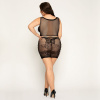 Сетчатое платье с бабочками JSY «Сексапильная Эмили» Plus Size, Black, имитация шнуровки, кружево || 