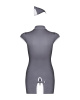 Эротический костюм стюардессы Obsessive Stewardess 3 pcs costume grey S/M, серый, платье, стринги, п || 