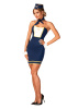 Эротический костюм стюардессы Obsessive Stewardess uniform M/L, blue, платье, пилотка, шарф, манжеты || 