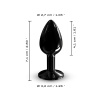 Металлическая анальная пробка с кристаллом Dorcel Diamond Plug Black S || 