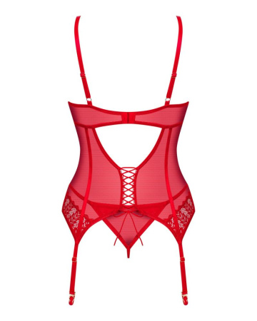 Корсет Obsessive Ingridia corset & thong XL/2XL || 