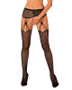 Эротические колготки-бодистокинг Obsessive Garter stockings S821 S/M/L, имитация чулок и пояса для ч