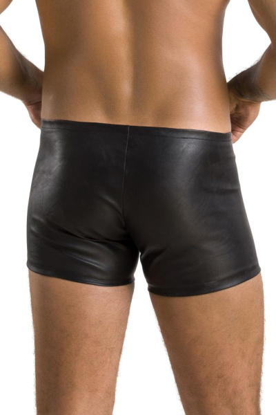 Мужские кожаные боксеры с молниями Passion 049 Short Matt XXL/XXXL Black