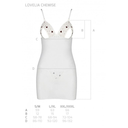 Сорочка с вырезами на груди + стринги LOVELIA CHEMISE white S/M - Passion || 