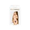 Трусики-стринги Penthouse Open Secret L/XL Black, открытый доступ, декор из кружева и камня || 