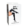 Сексуальные виниловые чулки Art of Sex - Lora с кружевом, размер L, цвет красный || 