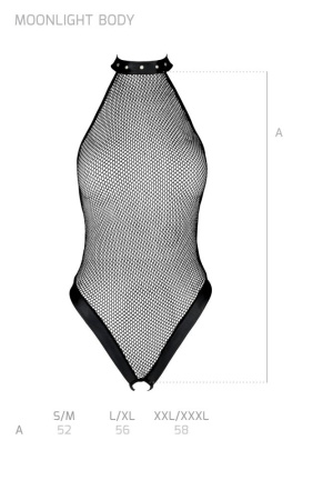 Боди-халтер с открытым доступом Passion MOONLIGHT BODY XXL/XXXL black || 