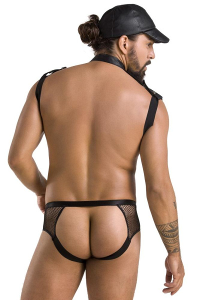 Комплект эротического мужского белья Passion 038 Set John L/XL Black, боди, кепка