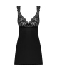 Сорочка бэби-долл с кружевом на груди Obsessive Donna Dream babydoll M/L Black, стринги || 