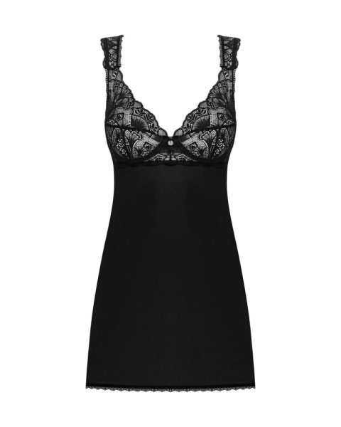 Сорочка бэби-долл с кружевом на груди Obsessive Donna Dream babydoll M/L Black, стринги