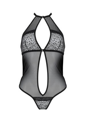 Сетчатое боди с кружевом на груди Passion SATARA BODY XXL/XXXL black || 