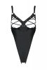 Боди из экокожи Passion Celine Body 4XL/5XL black, с доступом, открытый || 