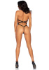 Виниловый тедди Leg Avenue Teddy with strappy open back One size Black || 