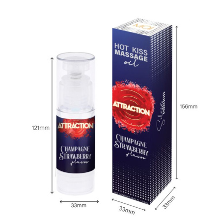 Съедобное массажное масло MAI Attraction Champagne Strawberry Hot Kiss (50 мл) || 