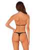 Полупрозрачный комплект Obsessive Celia Noir 2-pcs set M/L, бюстгальтер, стринги || 