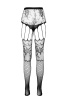 Эротические колготки-бодистокинг Passion ECO S004 white, закрытые трусики, декор, подвязки || 