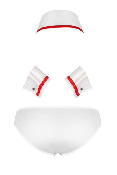 Комплект эротического мужского белья Passion 037 Gregory XXL/XXXL White, трусы, воротник, манжеты