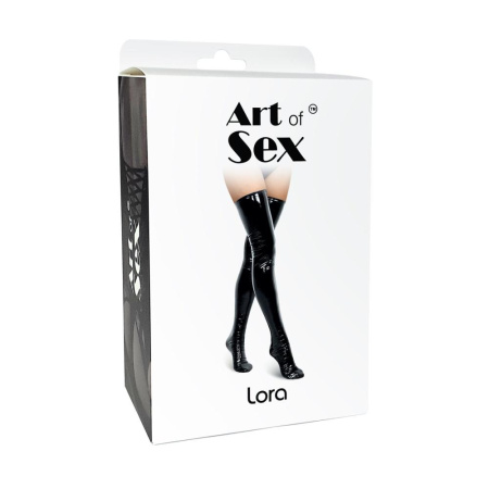 Сексуальные виниловые чулки Art of Sex - Lora, размер S, цвет красный || 