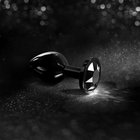 Металлическая анальная пробка с кристаллом Dorcel Diamond Plug Black S || 