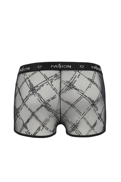 Мужские прозрачные боксеры Passion 032 Short James L/XL Black, сетка