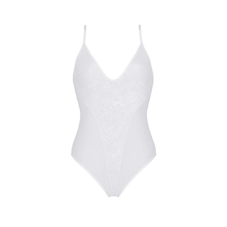 Боди с ажурным декором и открытым шагом Ursula Body white XXL/XXXL — Passion || 