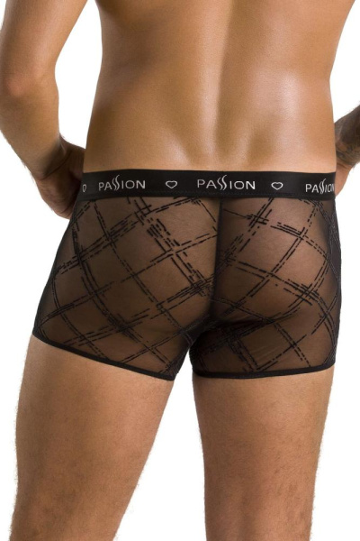 Мужские прозрачные боксеры Passion 032 Short James XXL/XXXL Black, сетка