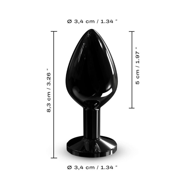 Металлическая анальная пробка с кристаллом Dorcel Diamond Plug Black M
