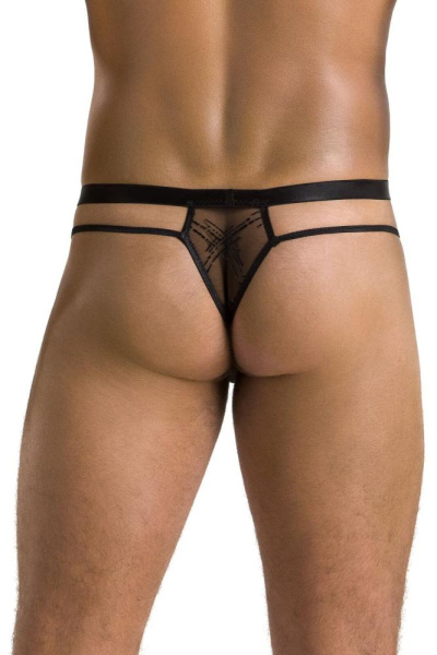 Мужские прозрачные стринги Passion 029 Thong Collin L/XL Black, сетка